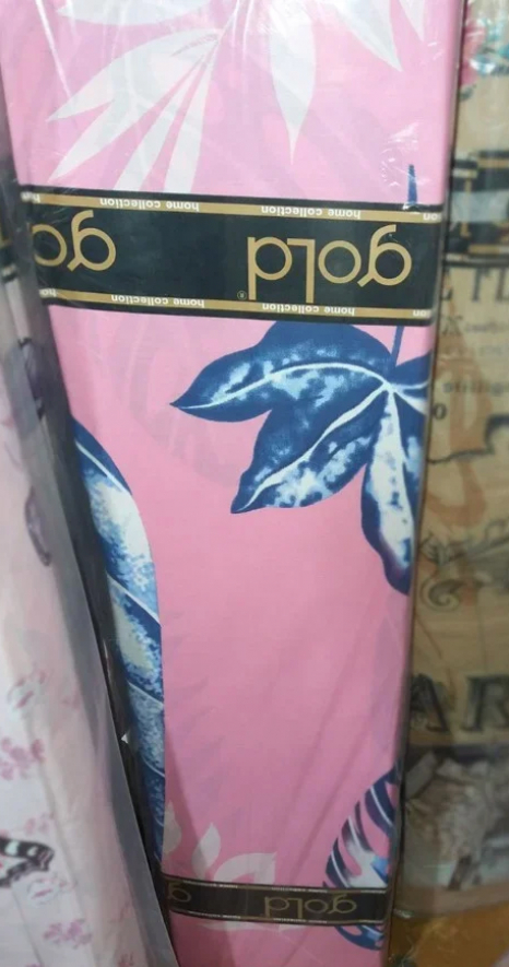 Тканина для постільної білизни Бязь "Gold" Lux "Листя (стилізований, рожевий)"  GL1245А