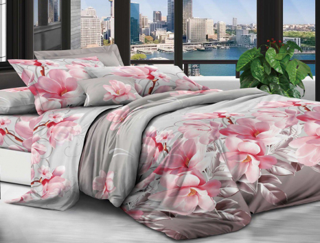 Полуторний набір постільної білизни 150*220 із полікотону №204027 Черешенька™