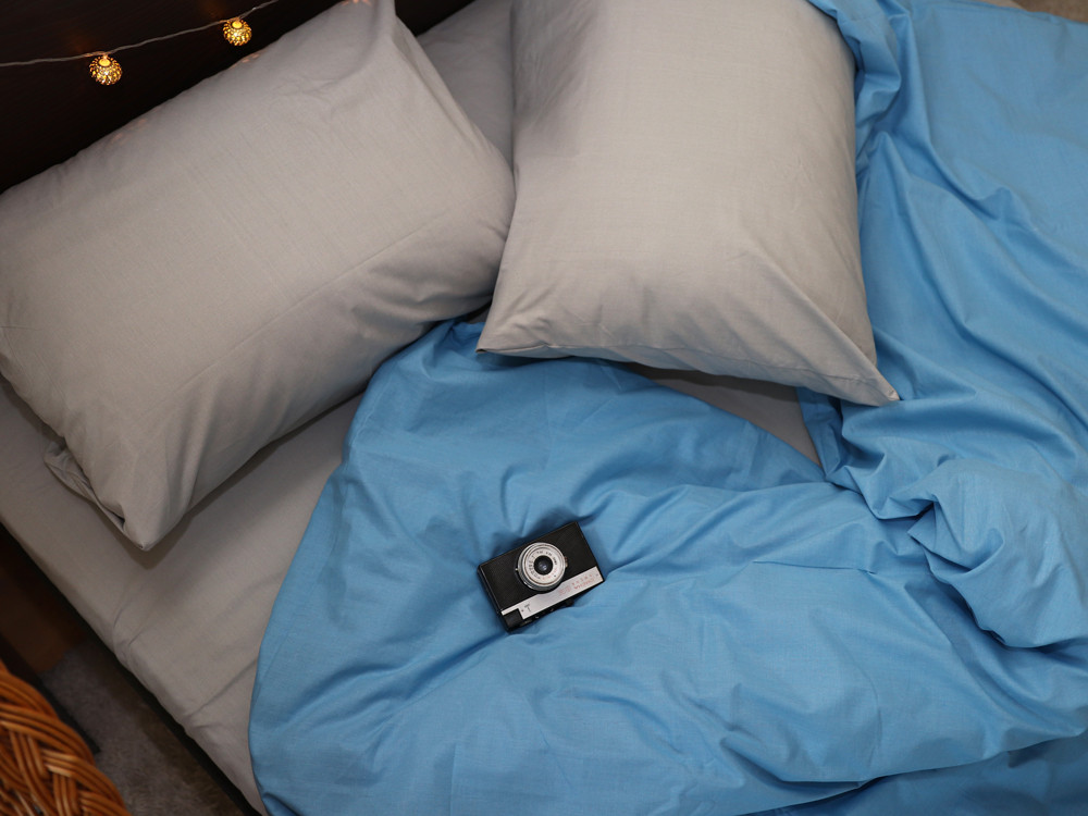 Євро-максі набір однотонної постільної білизни 200*220 із Бязі "Gold" №15560AB Черешенька™