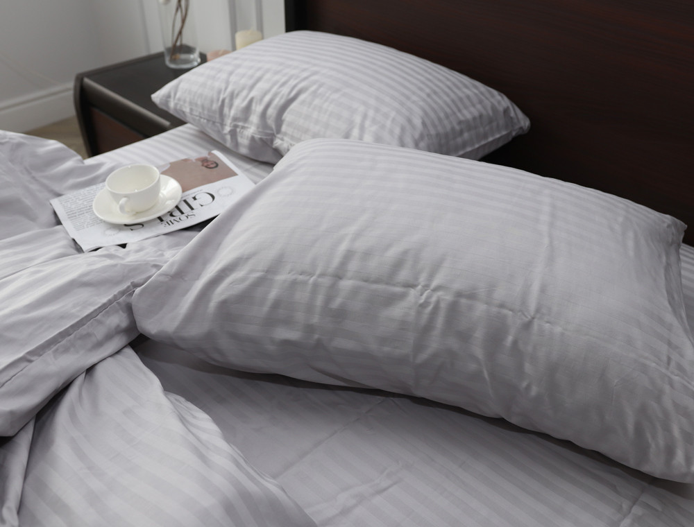 Двоспальний набір постільної білизни 180*220 зі Страйп Сатину №14-4201 Черешенка™