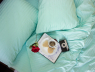 Семейный набор хлопкового постельного белья из Страйп Сатина №50555 Черешенка™