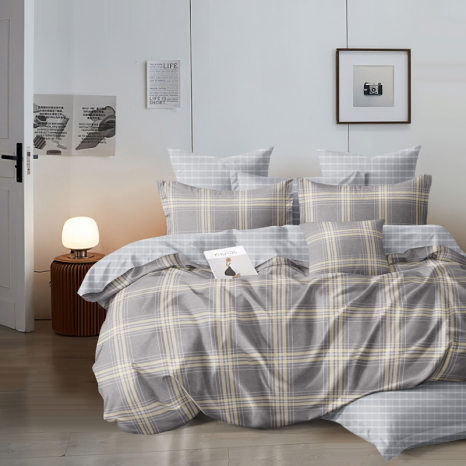 Двоспальний набір постільної білизни 180*220 із Сатину №44268AB Черешенка™