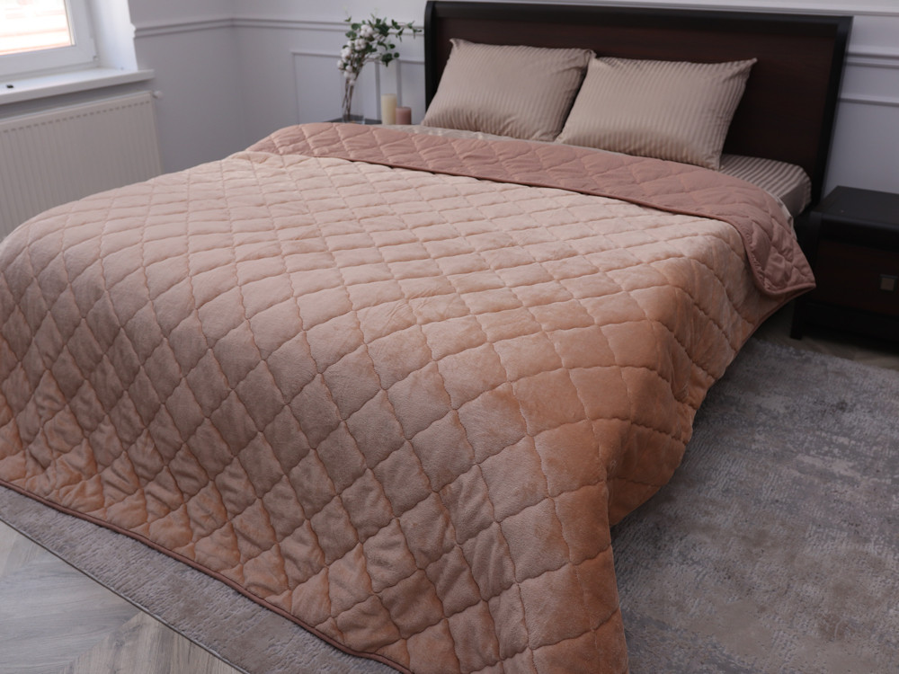 Полуторне флісове стьобане покривало №55069R