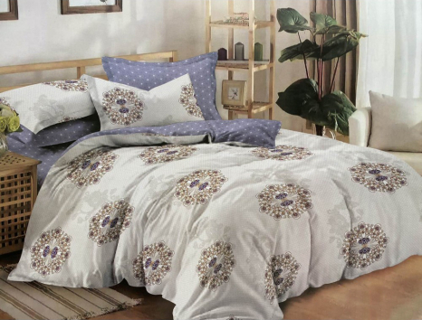 Двуспальный набор постельного белья 180*220 из Сатина №387AB Черешенка™