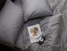 Семейный набор хлопкового постельного белья из Страйп Сатина №50122 Черешенка™