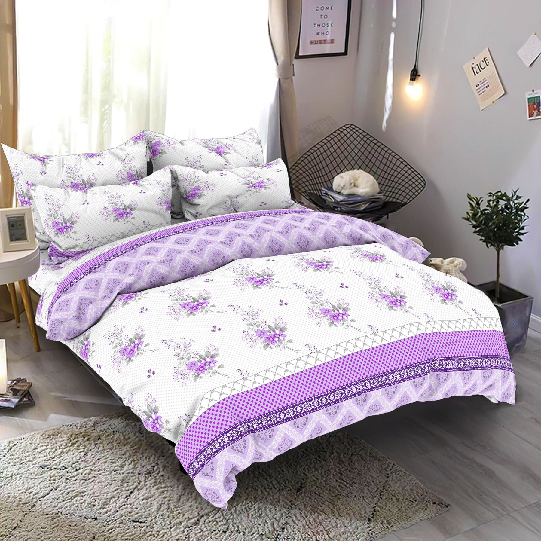 Ткань для постельного белья Бязь "Gold" Lux GL7896violet