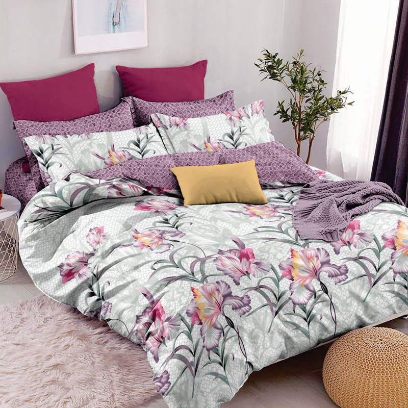 Тканина для постільної білизни Бязь "Gold" Lux GL2001pink (A+B) - (50м+50м)