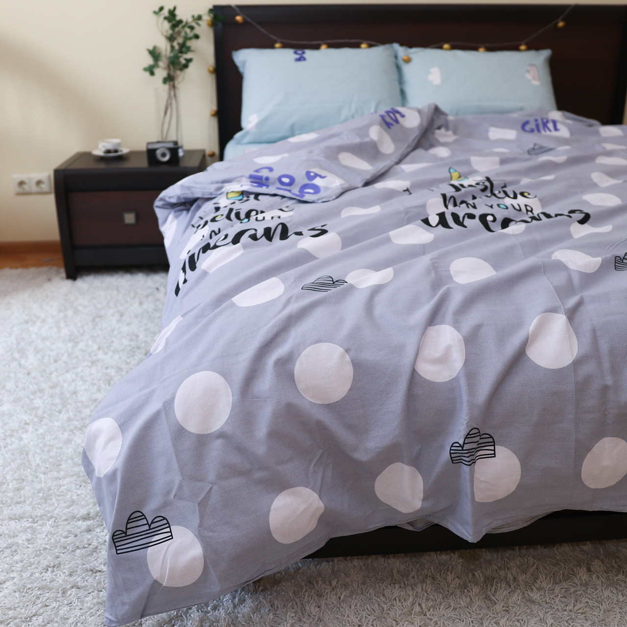 Полуторный набор постельного белья 150*220 из Бязи "Gold" №154079AB Черешенка™