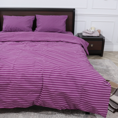 Сімейний набір смугастої постільної білизни із Бязі "Gold" №156614 Черешенка™