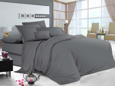 Ткань для постельного белья Бязь "Gold" Lux однотонная GL1026gray (50м)