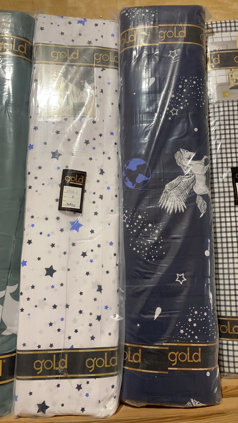 Ткань для постельного белья Бязь "Gold" Lux "Волшебный единорог" GL1385 (A+B) - (50м+50м)