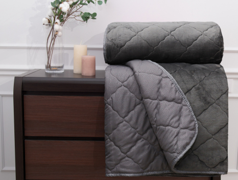 Полуторне флісове стьобане покривало №55061R