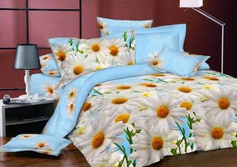 Ткань для постельного белья Бязь "Gold" Lux GL1409blue