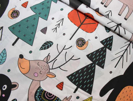 Ткань для постельного белья Бязь "Gold" Lux детская "Медведи в лесу" GLB175