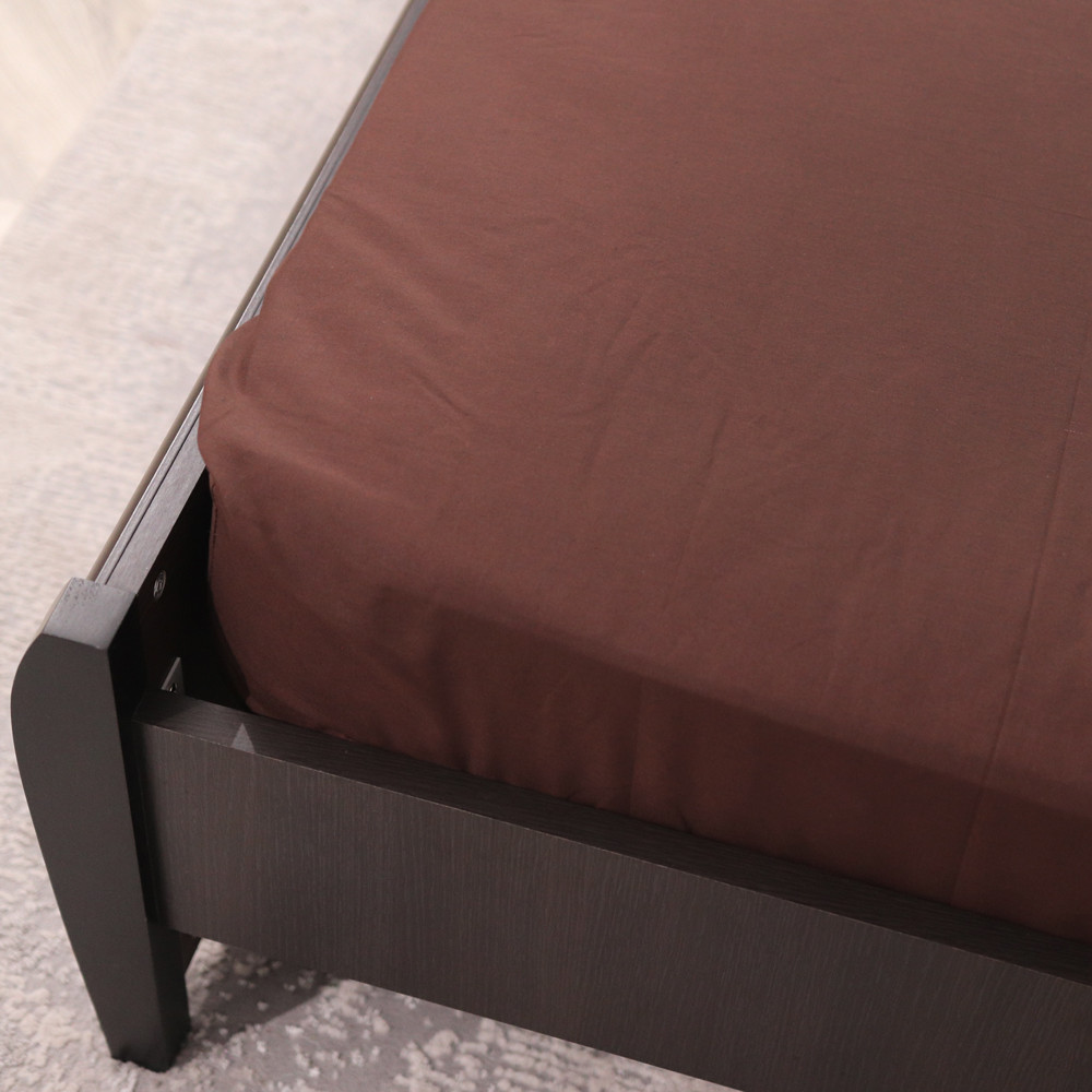 Простирадло на резинці (90*200*25) коричневого кольору №665513