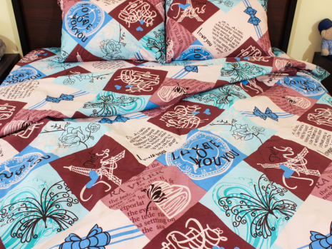 Двоспальний набір постільної білизни 180*220 із Бязі "Gold" №15861 Черешенка™