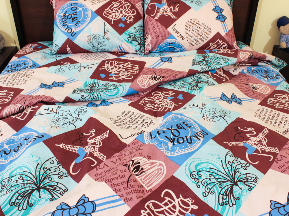 Двоспальний набір постільної білизни 180*220 із Бязі "Gold" №15861 Черешенка™