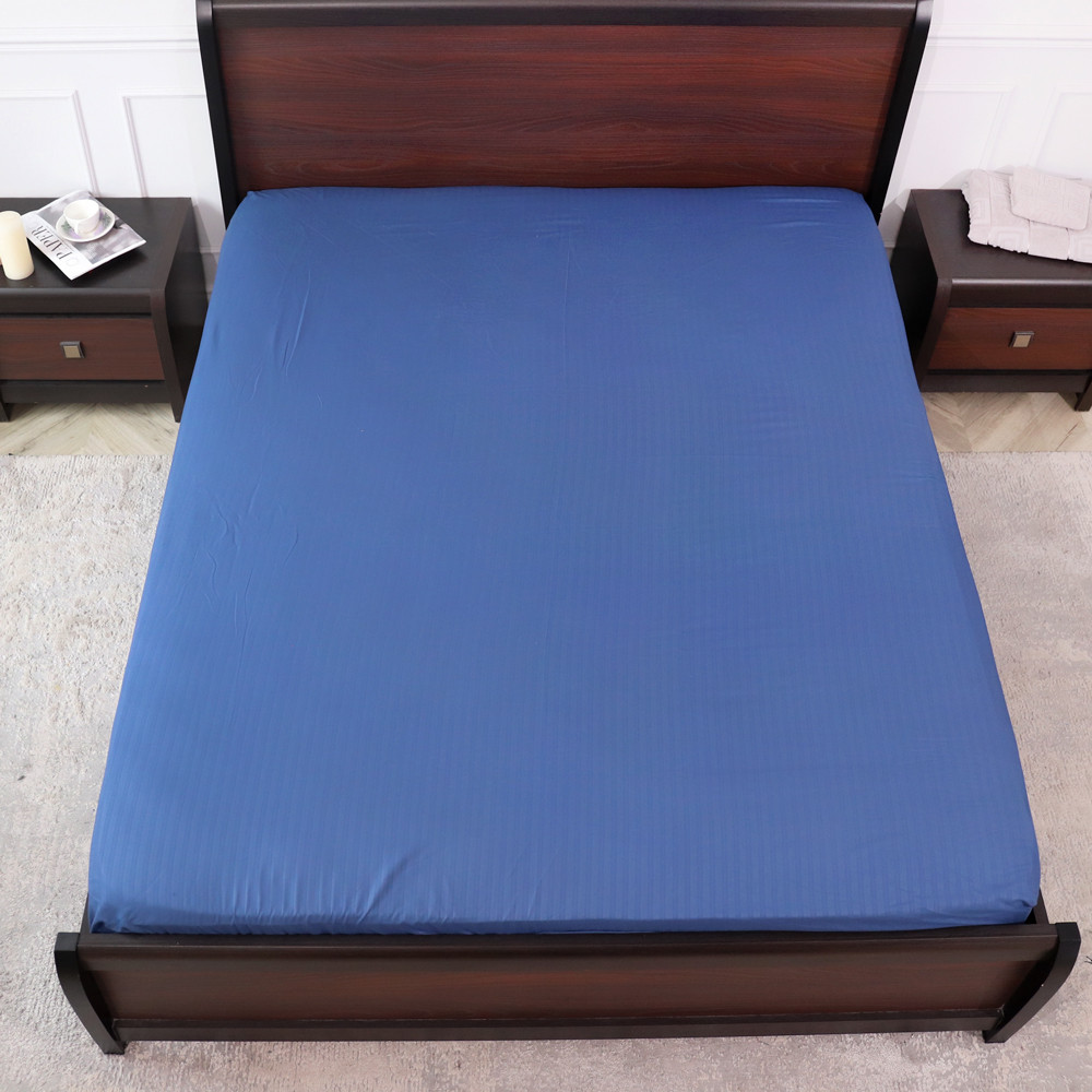 Простирадло на резинці (90*200*25) синя смужка №3410