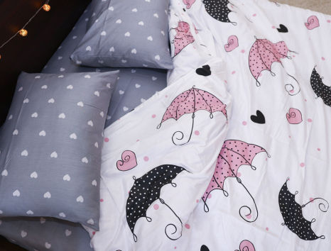 Евро макси набор постельного белья 200*220 из Сатина №1027AB Черешенка™