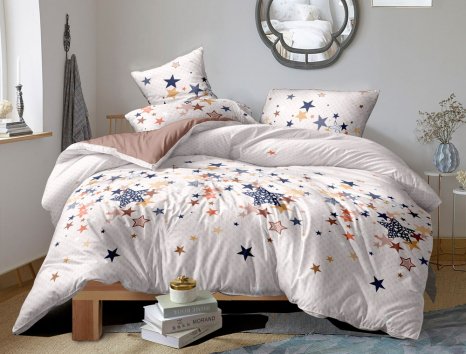 Євро-максі набір постільної білизни 200*220 із Сатину №1782AB Черешенка™