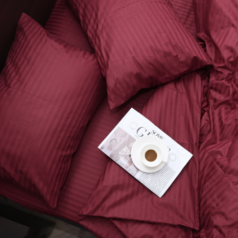 Сімейний набір постільної білизни зі Страйп Сатину №501652 Черешенка™