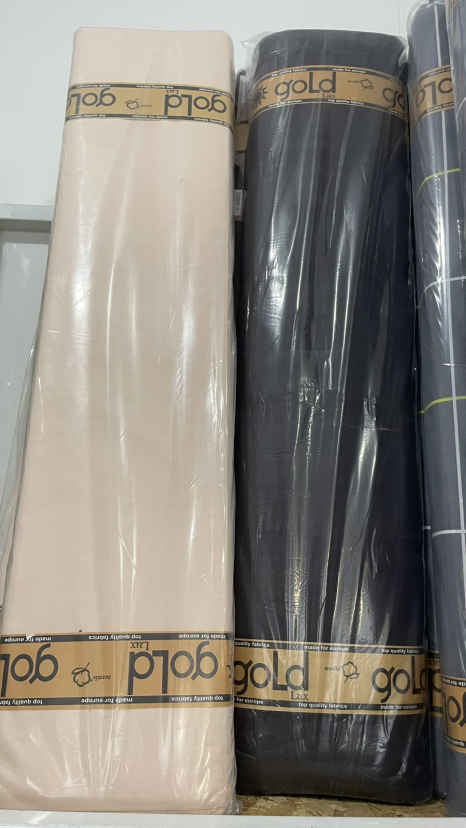 Тканина для постільної білизни Бязь "Gold" Lux однотонна GL3059Cream + 3060Grey (A+B) - (50м+50м)