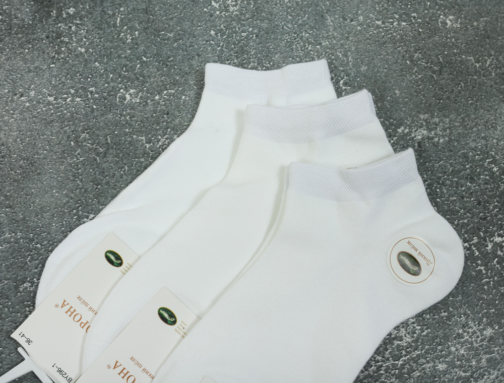 Женские носки Корона короткие белые дикий шёлк (36-41) №BY296-1