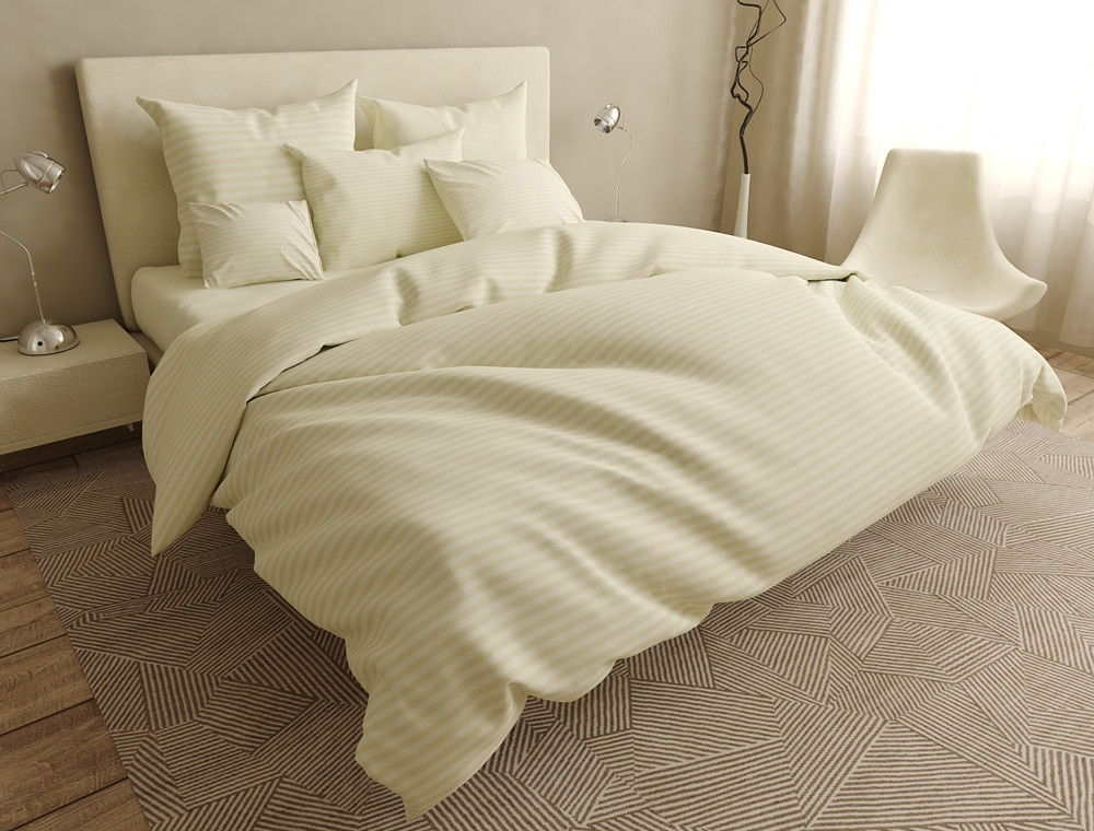 Двоспальний набір постільної білизни 180*220 із Бязі "Gold" з простирадлом на резинці №1410023 Черешенька™