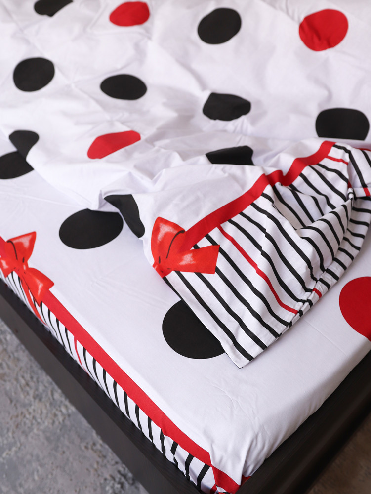 Семейный набор хлопкового постельного белья из Бязи "Gold" №15856 Черешенка™