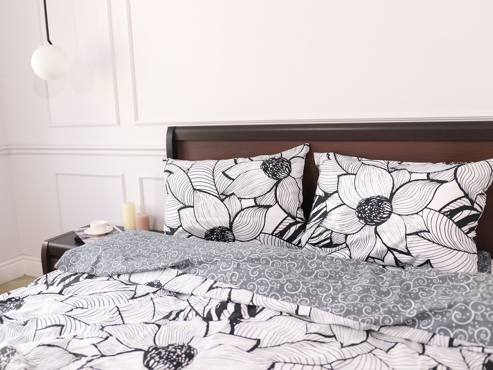 Полуторный набор постельного белья 150*220 из Сатина №22174AB Черешенка™