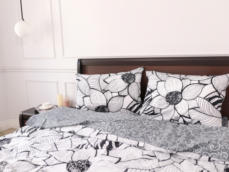 Полуторный набор постельного белья 150*220 из Сатина №22174AB Черешенка™