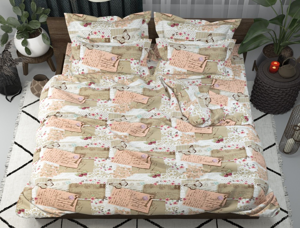 Євро набір постільної білизни 200*220 із полікотону №2010056 Черешенька™