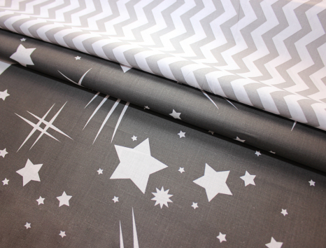 Ткань для постельного белья Бязь "Gold" Lux "Звездопад" GL1337 (A+B) - (50м+50м)