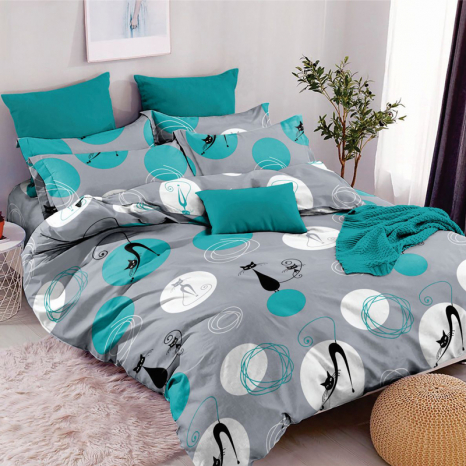 Ткань для постельного белья Бязь "Gold" Lux GL1664blue-A