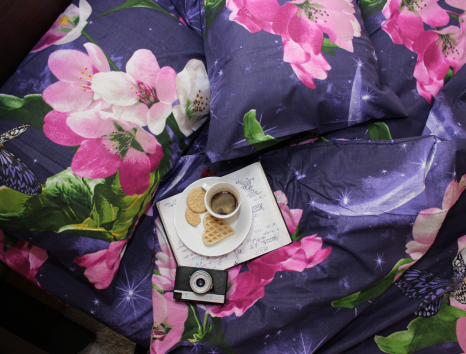 Семейный набор хлопкового постельного белья из Бязи "Gold" №15671 Черешенка™