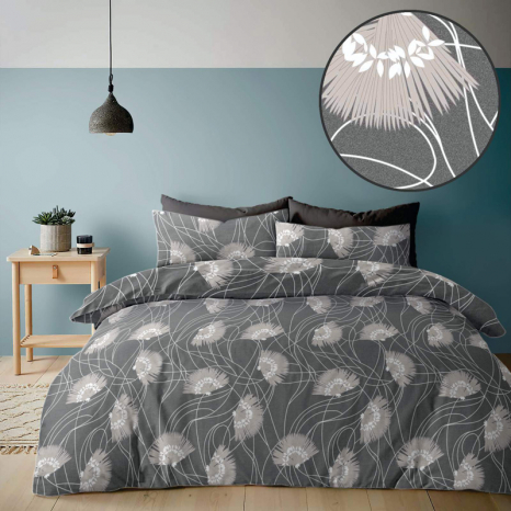 Тканина для постільної білизни Бязь "Gold" Lux GL3614-grey