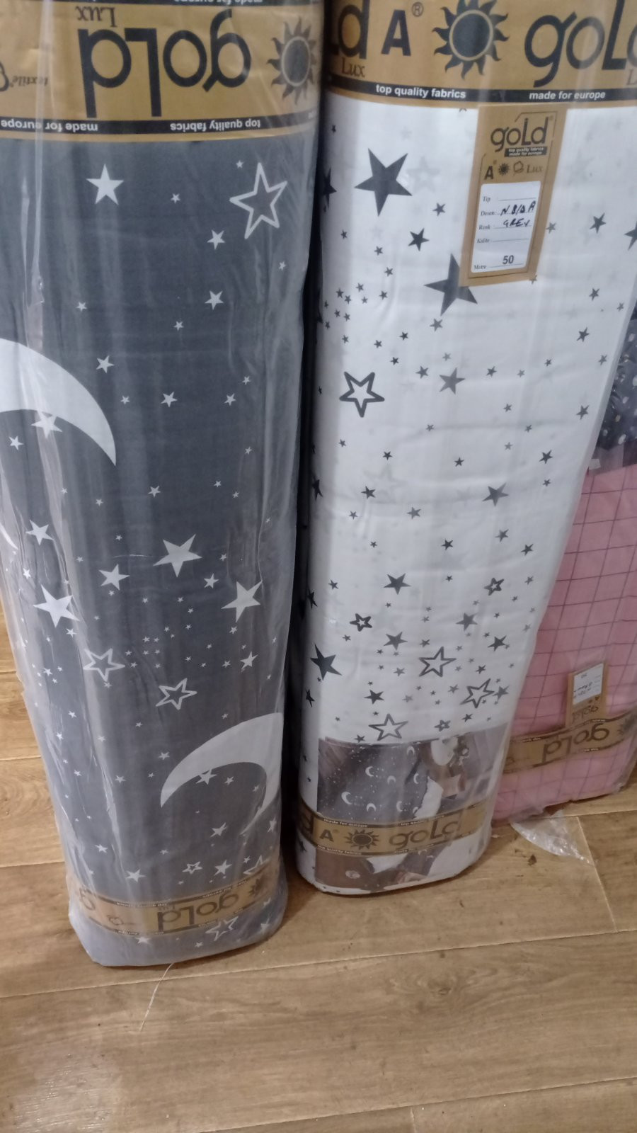 Ткань для постельного белья Бязь "Gold" Lux "Сияние месяца (серый)" GL1576 (A+B) - (50м+50м)