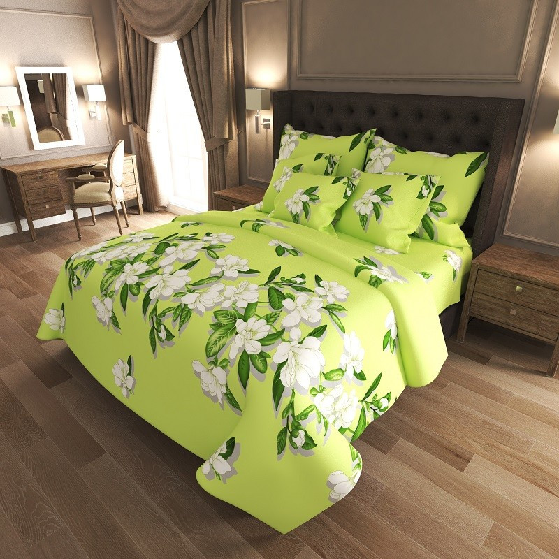 Тканина для постільної білизни Бязь "Gold" Lux GL6912green