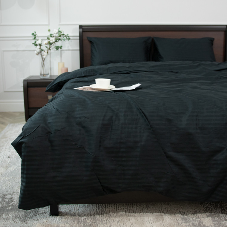 Полуторный набор постельного белья 150*220 из Страйп Сатина №504305 Черешенка™