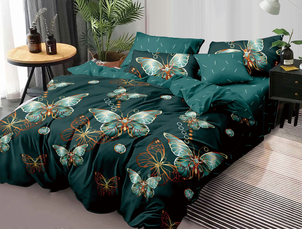 Тканина для постільної білизни Бязь "Gold" Lux GL3696green