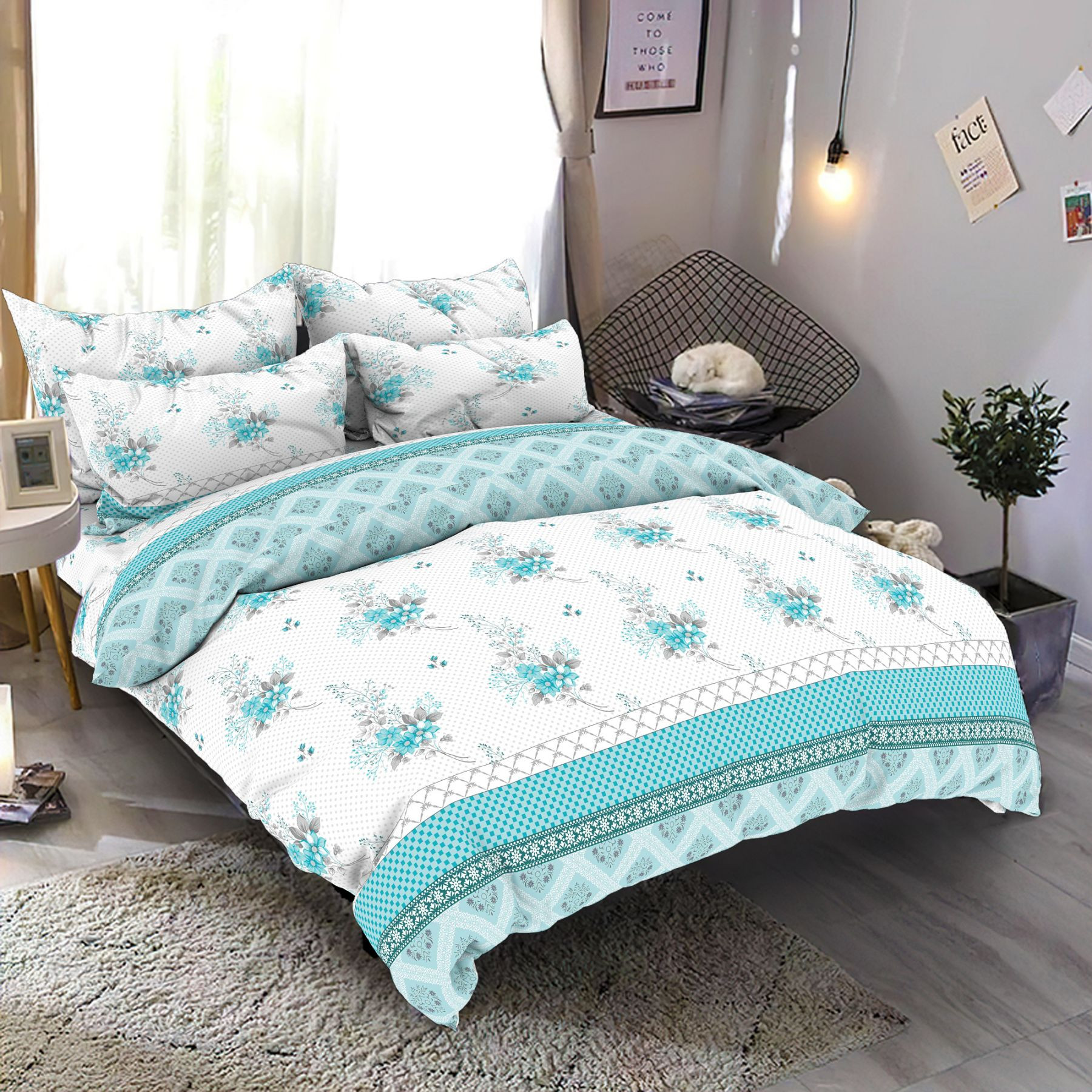 Ткань для постельного белья Бязь "Gold" Lux GL7896blue