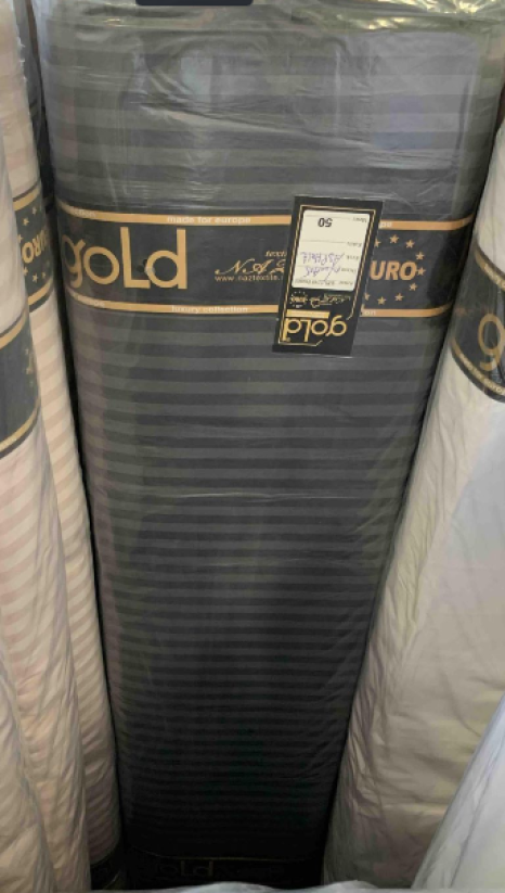 Ткань для постельного белья Бязь "Gold" Lux в полоску GLS0905-asphalt (50м)