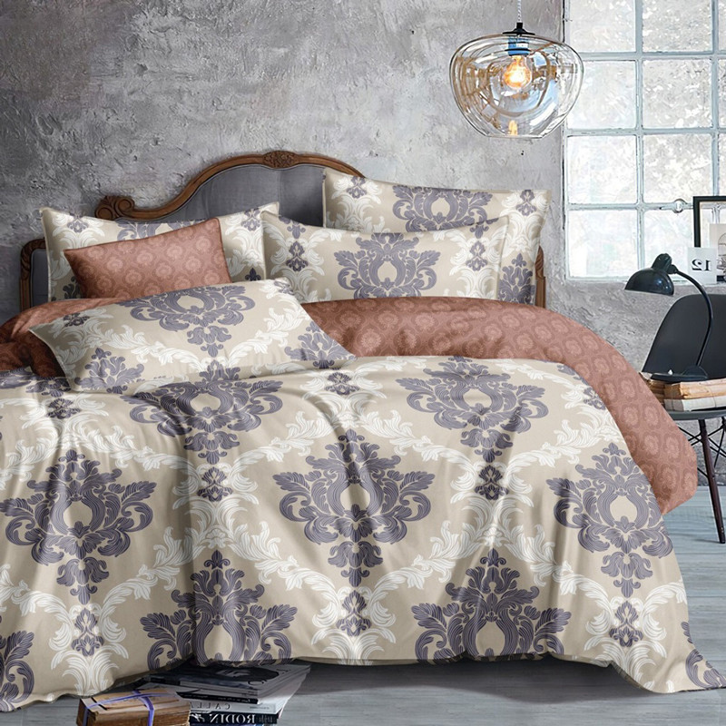 Євро-максі набір постільної білизни 200*220 із Бязі "Gold" з простирадлом на резинці №144960AB Черешенка™