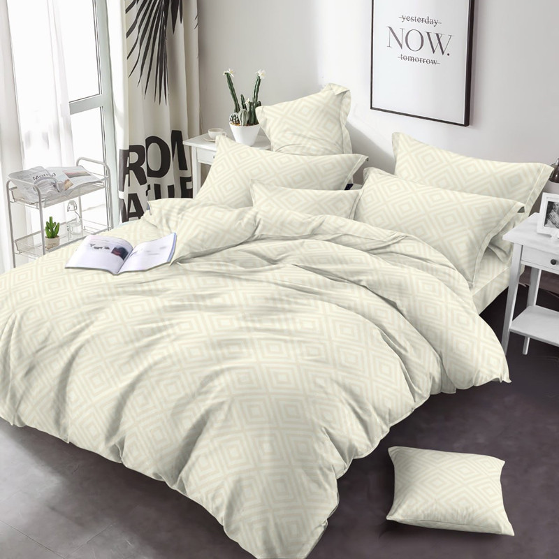 Тканина для постільної білизни Бязь "Gold" Lux ромби GL3485Cream (50м)