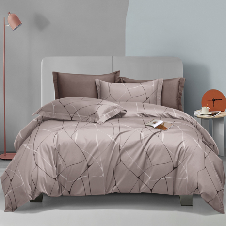 Двоспальний набір постільної білизни 180*220 із Бязі "Gold" з простирадлом на резинці №144934 Черешенка™