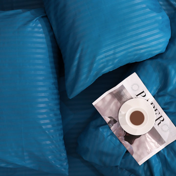 Полуторний набір постільної білизни 150*220 із мікрофібри в смужку №2060012 Черешенка™