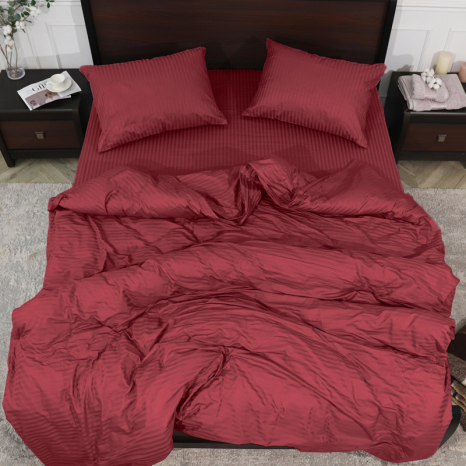 Євро-максі набір постільної білизни 200*220 з Страйп Сатину №541840