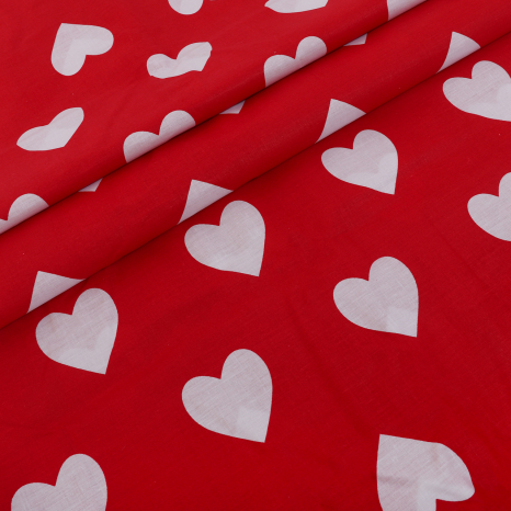 Тканина для постільної білизни Бязь "Gold" Lux "Поцілунок серця" GL3937