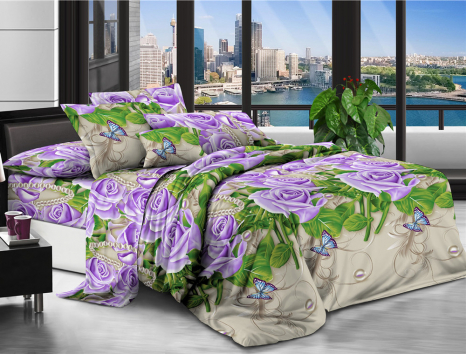 Двоспальний набір постільної білизни 180*220 із полікотону №20869 Черешенька™