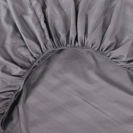 Простирадло на резинці (180*200*25) сіра смужка №2005